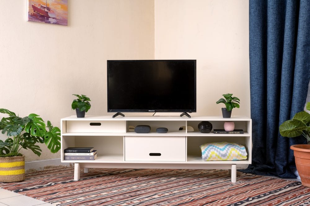 White Moko TV stand