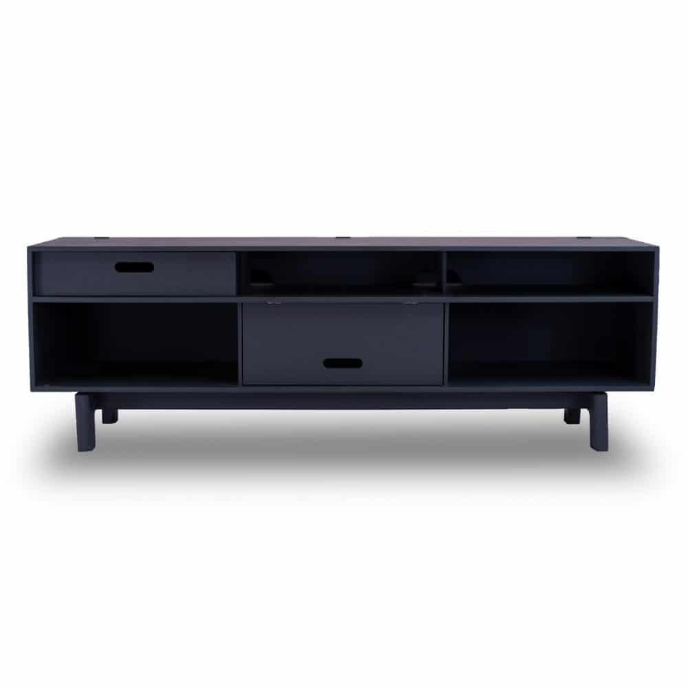 Moko modern charcoal black tv stand design